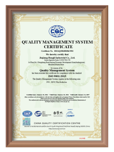 HongFilms ISO Quality Management System Certificate