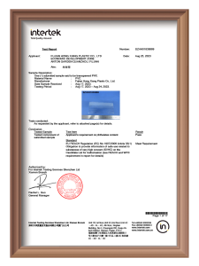 HongFilms REACH Compliant Certificate for High Clear PVC Film