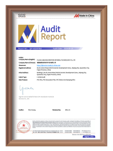 HongFilms SGS Audited Factory Report for PVC Film Production